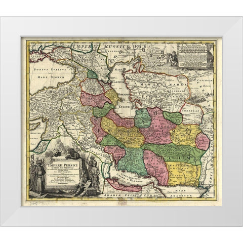 Persia in the 18th Century White Modern Wood Framed Art Print by Vintage Maps