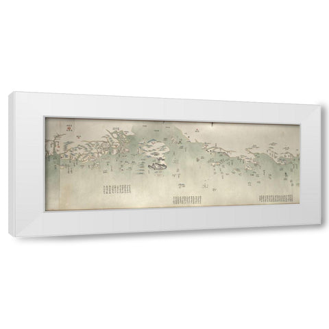 Coastal Map of China White Modern Wood Framed Art Print by Vintage Maps