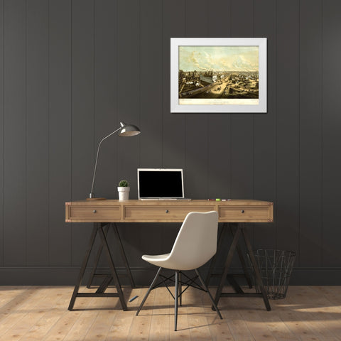 Oshkosh-Wisconsin 1850 White Modern Wood Framed Art Print by Vintage Maps