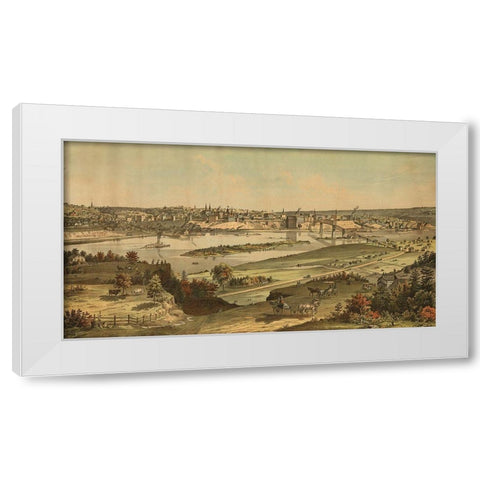 St. Paul-Minnesota 1874 White Modern Wood Framed Art Print by Vintage Maps