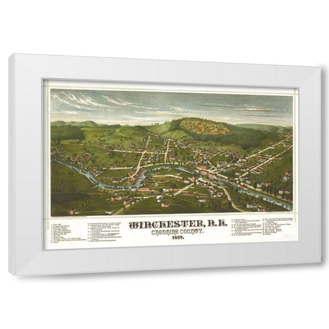 Winchester-New Hampshire White Modern Wood Framed Art Print by Vintage Maps