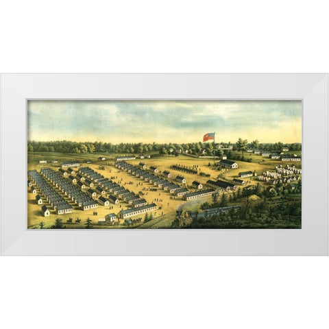 Parole Camp Annapolis-Maryland 1864 White Modern Wood Framed Art Print by Vintage Maps