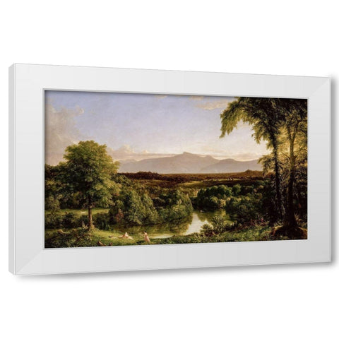 View on the Catskill—Early Autumn White Modern Wood Framed Art Print by Cole, Thomas