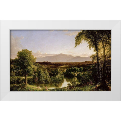 View on the Catskill—Early Autumn White Modern Wood Framed Art Print by Cole, Thomas