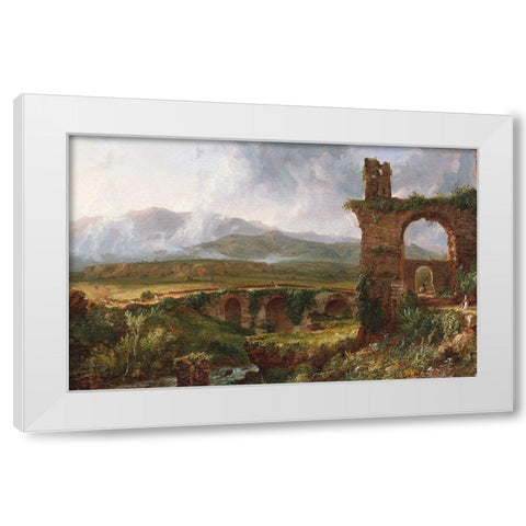 A View near Tivoli (Morning) White Modern Wood Framed Art Print by Cole, Thomas