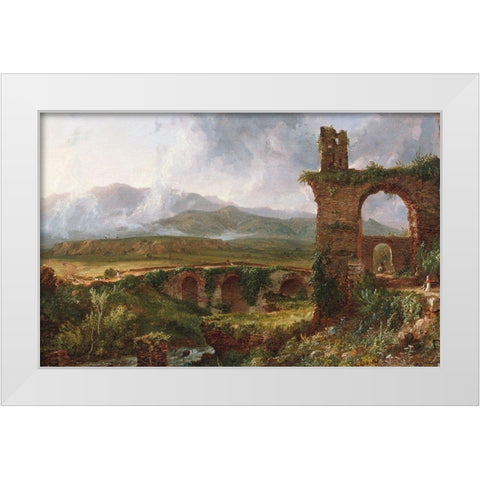 A View near Tivoli (Morning) White Modern Wood Framed Art Print by Cole, Thomas