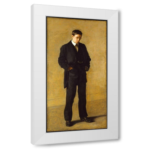 The Thinker: Portrait of Louis N. Kenton White Modern Wood Framed Art Print by Eakins, Thomas