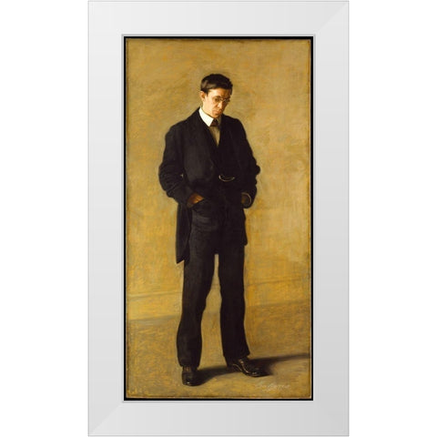 The Thinker: Portrait of Louis N. Kenton White Modern Wood Framed Art Print by Eakins, Thomas