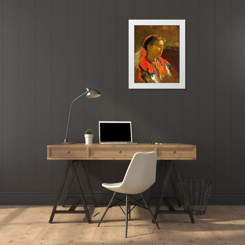 Carmelita Requena White Modern Wood Framed Art Print by Eakins, Thomas