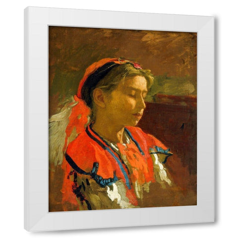 Carmelita Requena White Modern Wood Framed Art Print by Eakins, Thomas