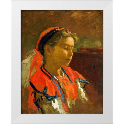 Carmelita Requena White Modern Wood Framed Art Print by Eakins, Thomas