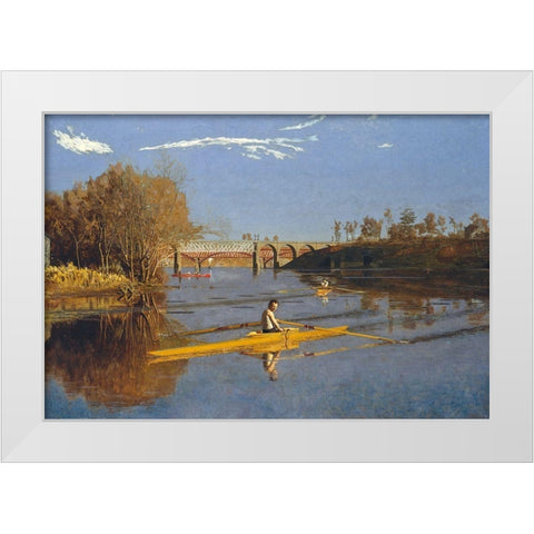 The Champion Single Sculls (Max Schmitt in a Single Scull) White Modern Wood Framed Art Print by Eakins, Thomas