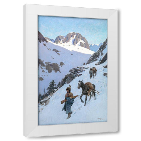 A Successful Hunt White Modern Wood Framed Art Print by Farny, Henry Francois
