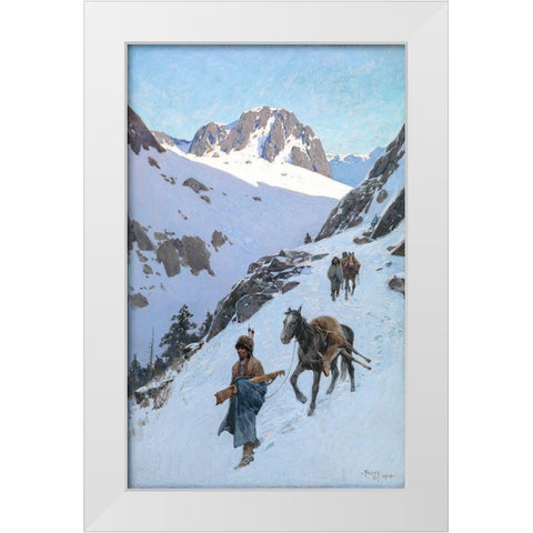 A Successful Hunt White Modern Wood Framed Art Print by Farny, Henry Francois