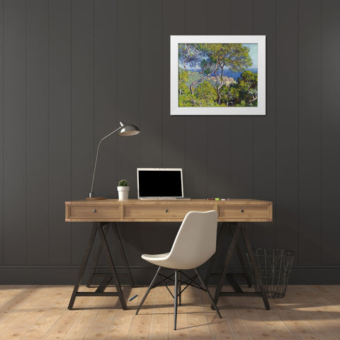 Bordighera White Modern Wood Framed Art Print by Monet, Claude