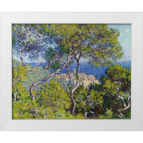 Bordighera White Modern Wood Framed Art Print by Monet, Claude