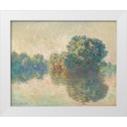 The Seine at Giverny White Modern Wood Framed Art Print by Monet, Claude