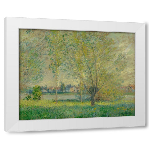 The Willows White Modern Wood Framed Art Print by Monet, Claude
