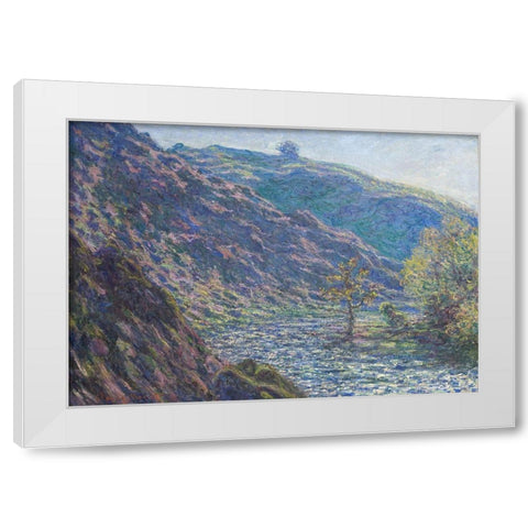 The Petite Creuse River White Modern Wood Framed Art Print by Monet, Claude
