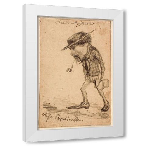 Caricature of Henri Cassinelli (“Rufus Croutinelliâ€) White Modern Wood Framed Art Print by Monet, Claude