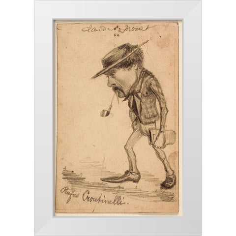 Caricature of Henri Cassinelli (“Rufus Croutinelliâ€) White Modern Wood Framed Art Print by Monet, Claude