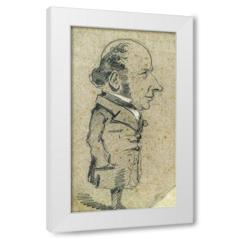 Caricature of Eugène Marcel White Modern Wood Framed Art Print by Monet, Claude