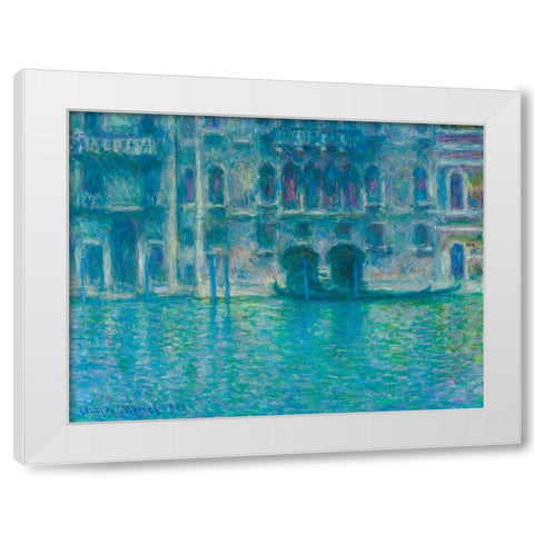 The Seine at Giverny White Modern Wood Framed Art Print by Monet, Claude