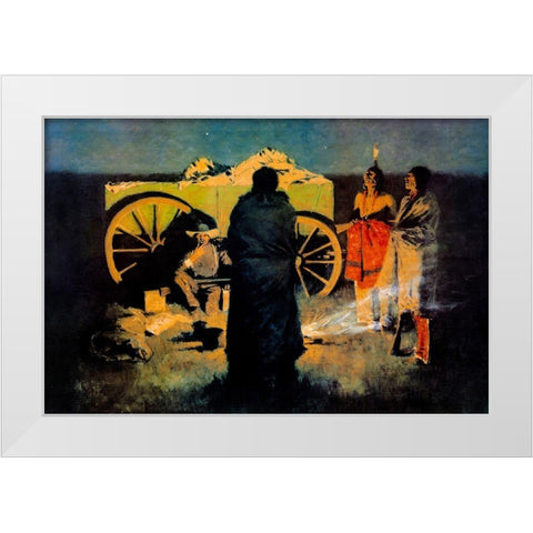 Shotgun Hospitality White Modern Wood Framed Art Print by Remington, Frederic
