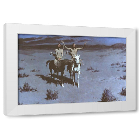 Pretty Mother of the Night—White Otter is No Longer a Boy White Modern Wood Framed Art Print by Remington, Frederic