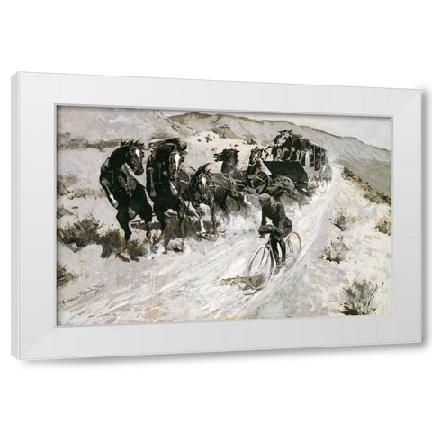 The Right of the Road White Modern Wood Framed Art Print by Remington, Frederic