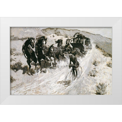 The Right of the Road White Modern Wood Framed Art Print by Remington, Frederic