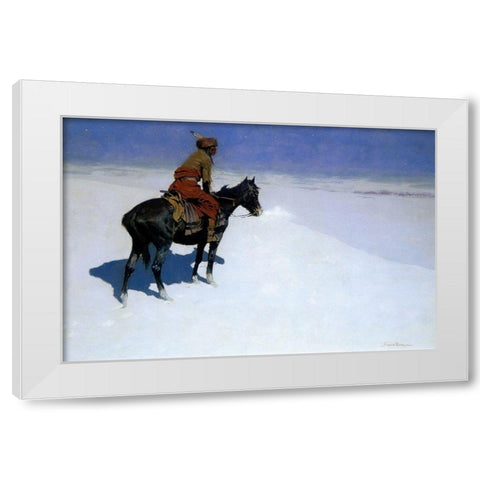 The Scout, Friends or Foes White Modern Wood Framed Art Print by Remington, Frederic