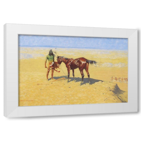 Ridden Down White Modern Wood Framed Art Print by Remington, Frederic
