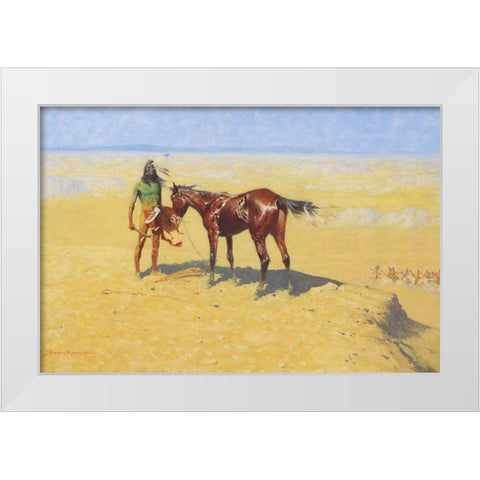 Ridden Down White Modern Wood Framed Art Print by Remington, Frederic