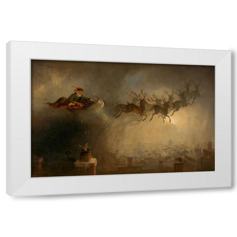 Santa Claus White Modern Wood Framed Art Print by Beard, William Holbrook