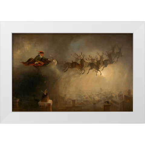 Santa Claus White Modern Wood Framed Art Print by Beard, William Holbrook
