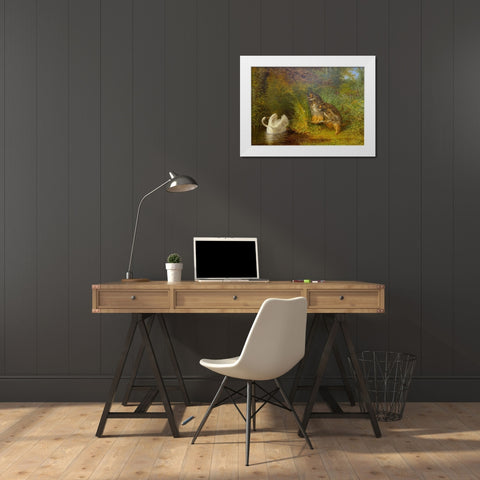 Susanna and the Elders White Modern Wood Framed Art Print by Beard, William Holbrook