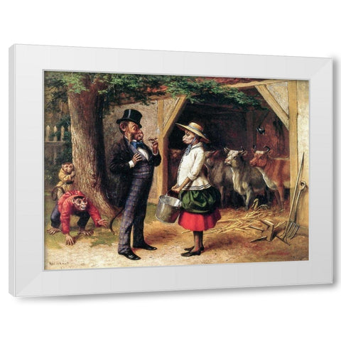 Whos Afraid White Modern Wood Framed Art Print by Beard, William Holbrook