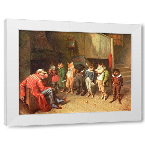 School Rules White Modern Wood Framed Art Print by Beard, William Holbrook