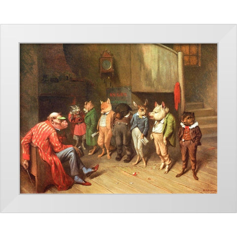 School Rules White Modern Wood Framed Art Print by Beard, William Holbrook