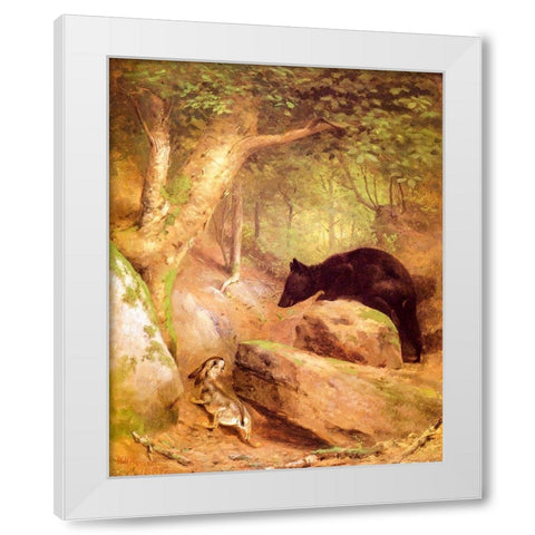 The Disputed Way White Modern Wood Framed Art Print by Beard, William Holbrook