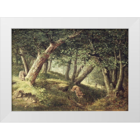 In the Forest White Modern Wood Framed Art Print by Beard, William Holbrook