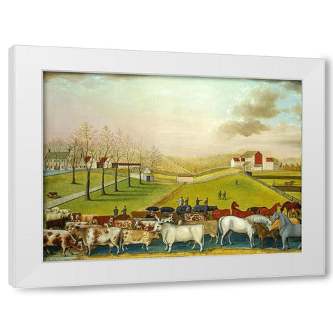 The Cornell Farm White Modern Wood Framed Art Print by Hicks, Edward