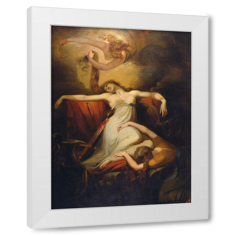 Dido White Modern Wood Framed Art Print by Fuseli, Henry