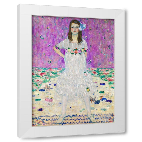 Mada Primavesi White Modern Wood Framed Art Print by Klimt, Gustav