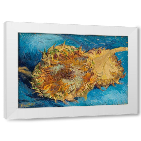 Sunflowers (1887) White Modern Wood Framed Art Print by Van Gogh, Vincent