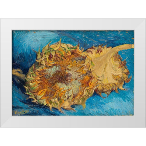 Sunflowers (1887) White Modern Wood Framed Art Print by Van Gogh, Vincent