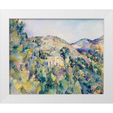 View of the Domaine Saint-Joseph  White Modern Wood Framed Art Print by Cezanne, Paul