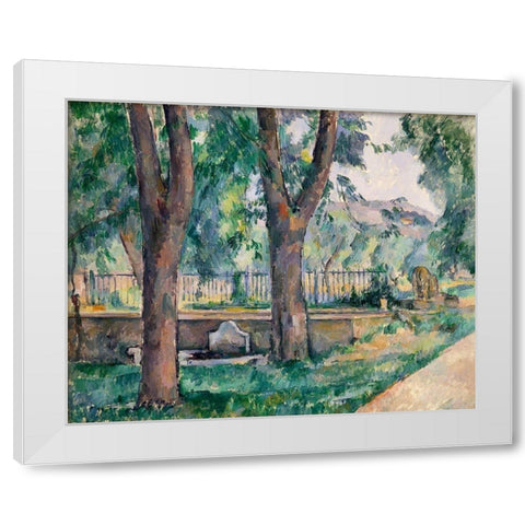 The Pool at Jas de Bouffan White Modern Wood Framed Art Print by Cezanne, Paul