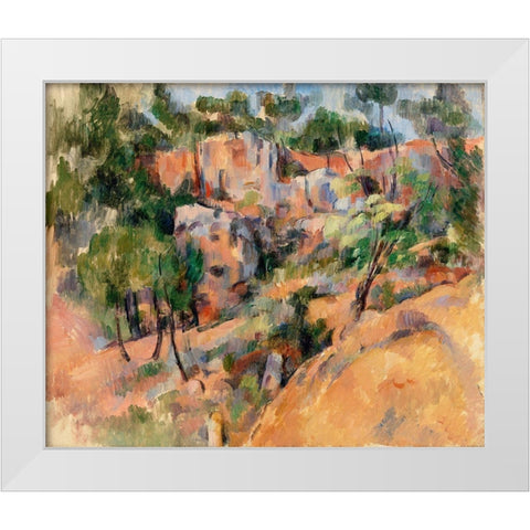 Bibémus Quarry White Modern Wood Framed Art Print by Cezanne, Paul